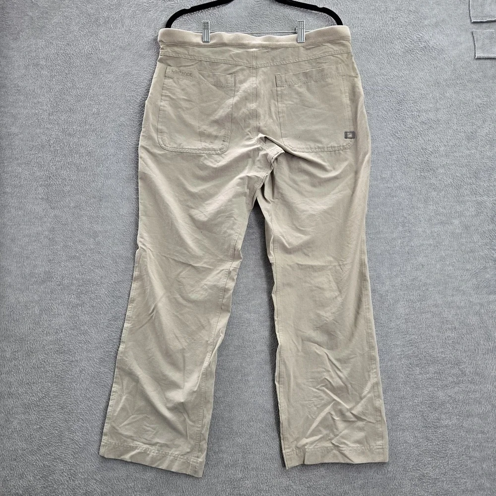 Marmot Women Pants 32 Brown Elastane Nylon Back‎ Pocket Embroidery 30